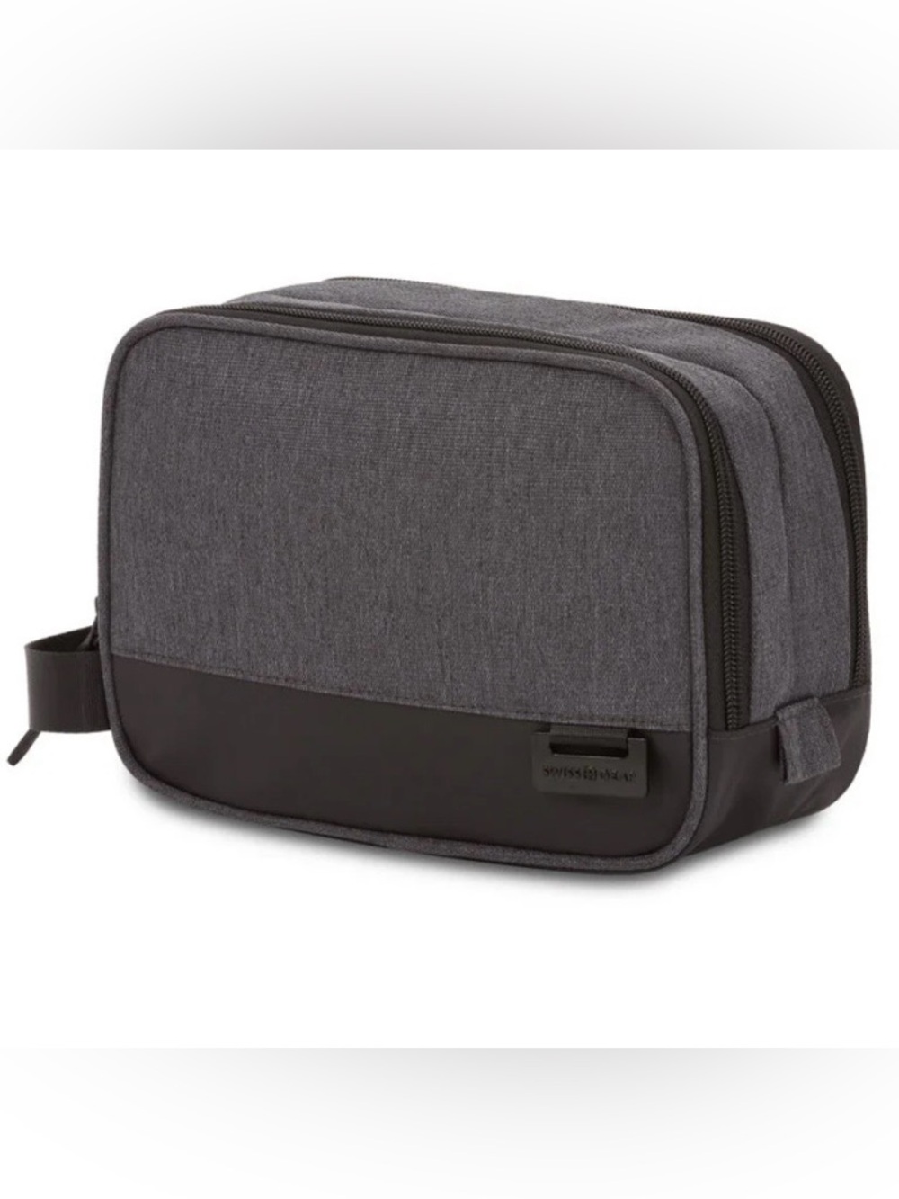 SWISSGEAR Heather Gray Dopp Kit Dual Compartment Bag /Organizer Pocket + Zip NWT